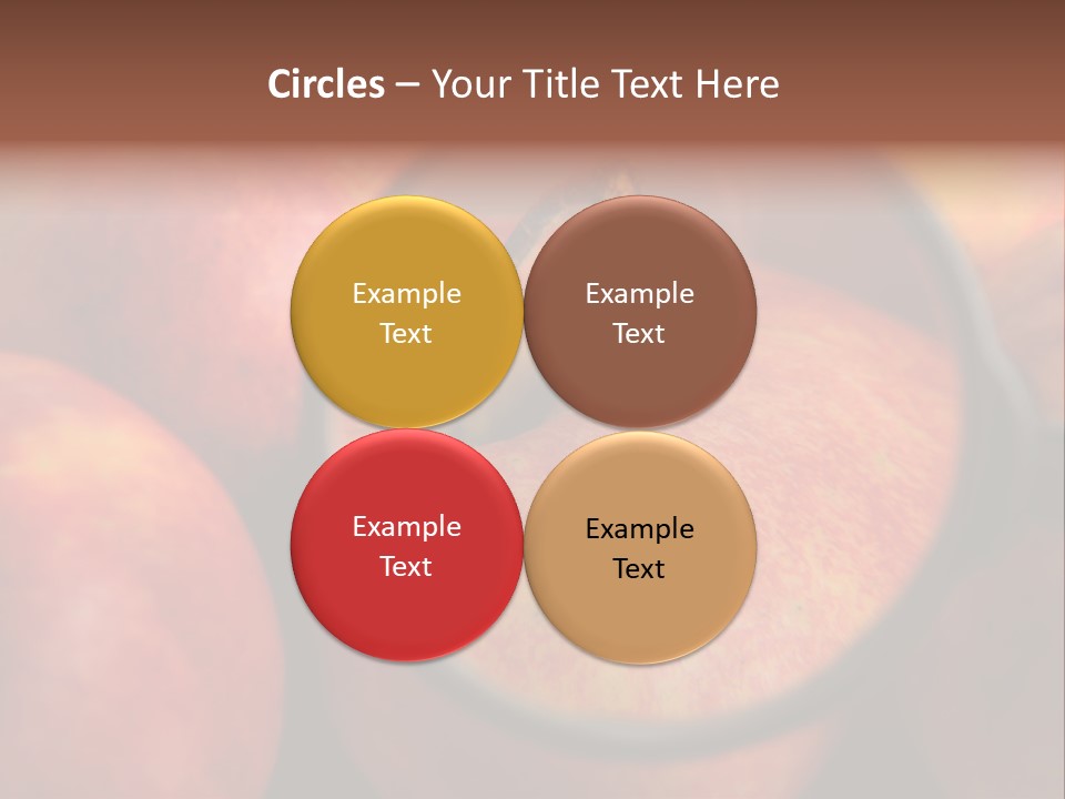 Red Apples With Magnifying Glass PowerPoint Template