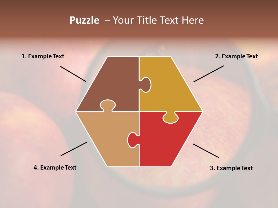 Red Apples With Magnifying Glass PowerPoint Template