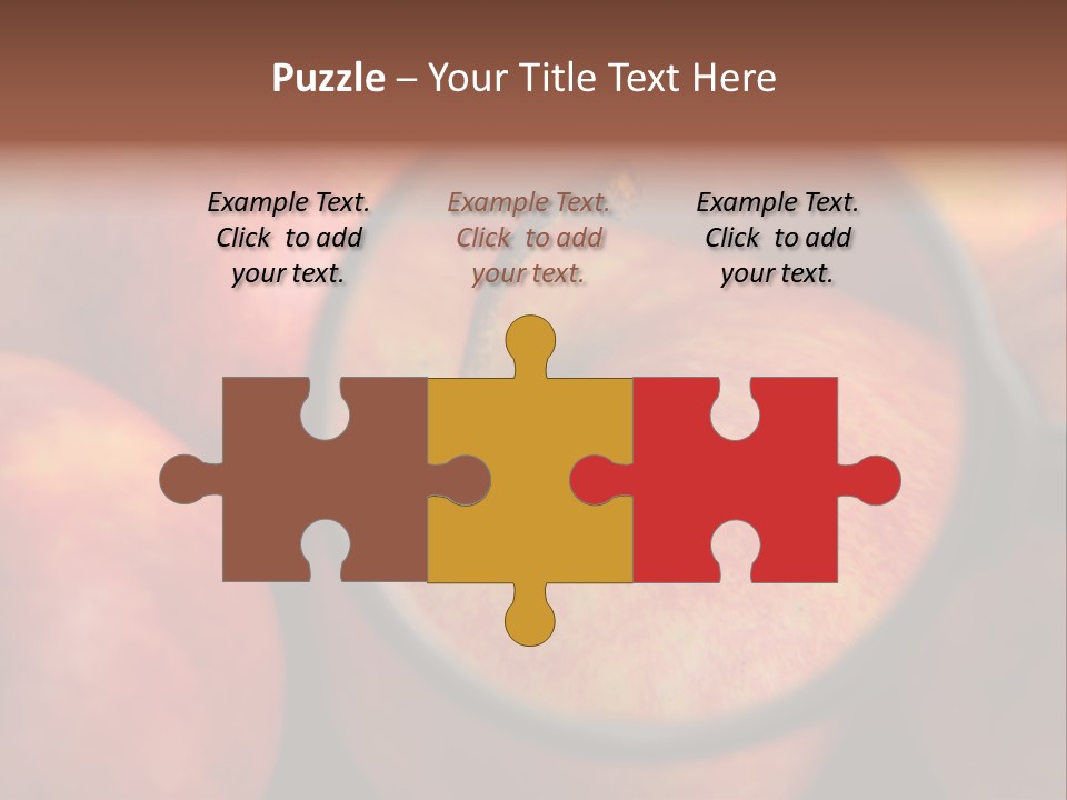 Red Apples With Magnifying Glass PowerPoint Template