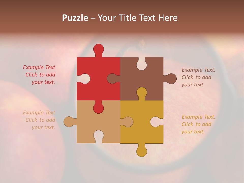 Red Apples With Magnifying Glass PowerPoint Template