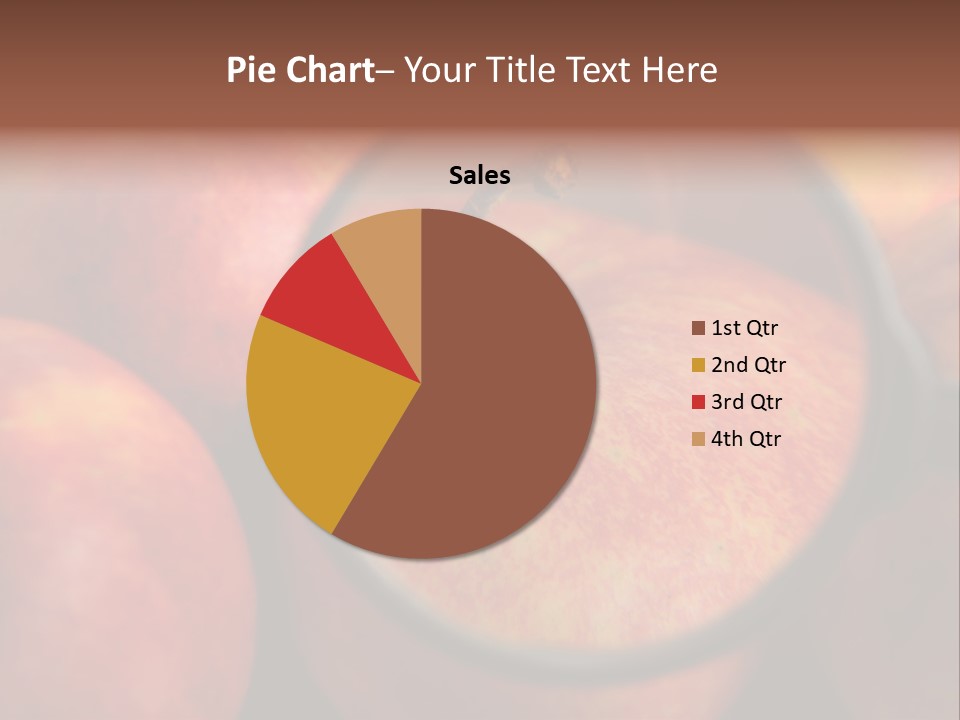 Red Apples With Magnifying Glass PowerPoint Template