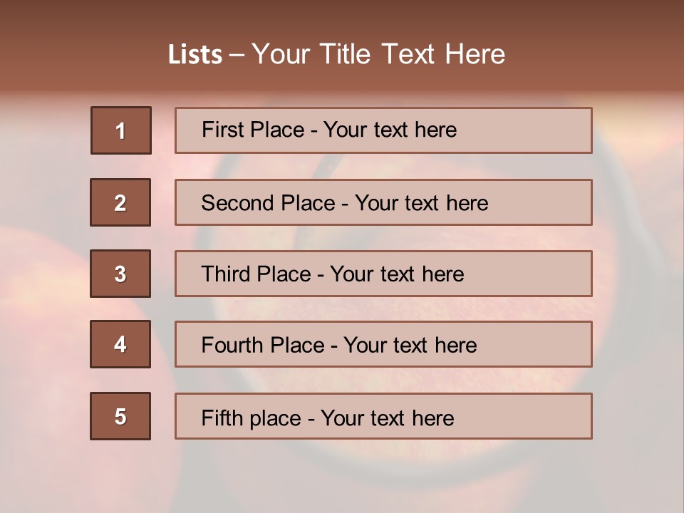Red Apples With Magnifying Glass PowerPoint Template