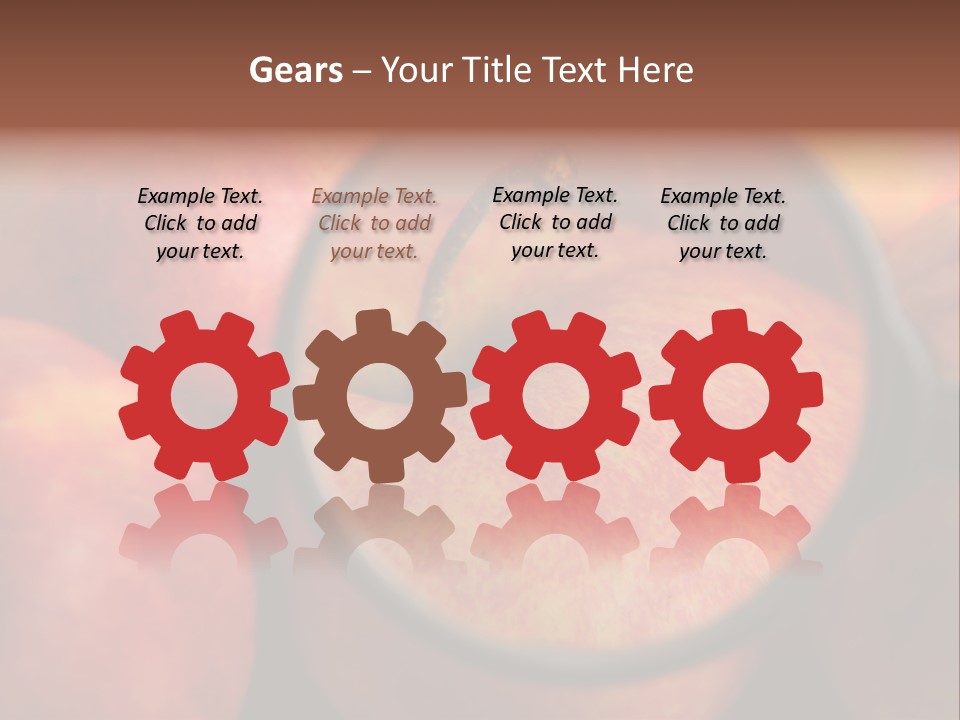 Red Apples With Magnifying Glass PowerPoint Template