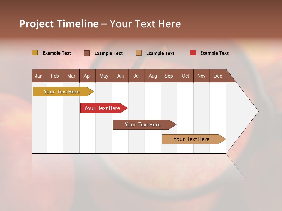 Red Apples With Magnifying Glass PowerPoint Template