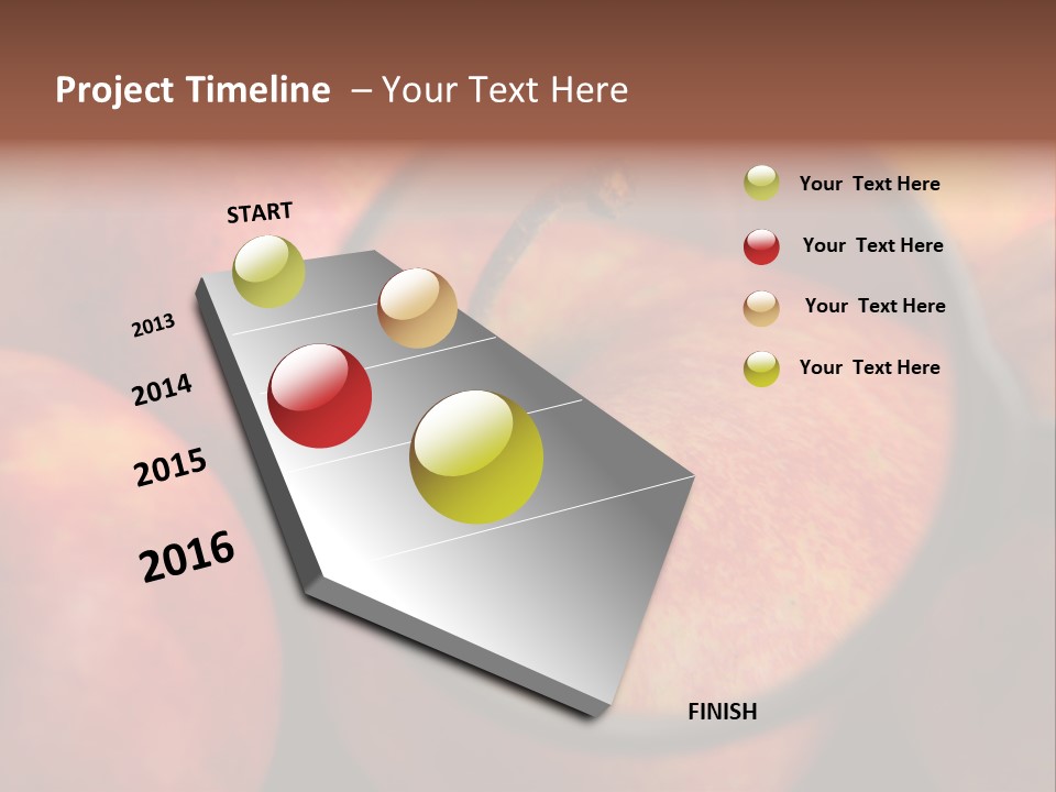 Red Apples With Magnifying Glass PowerPoint Template