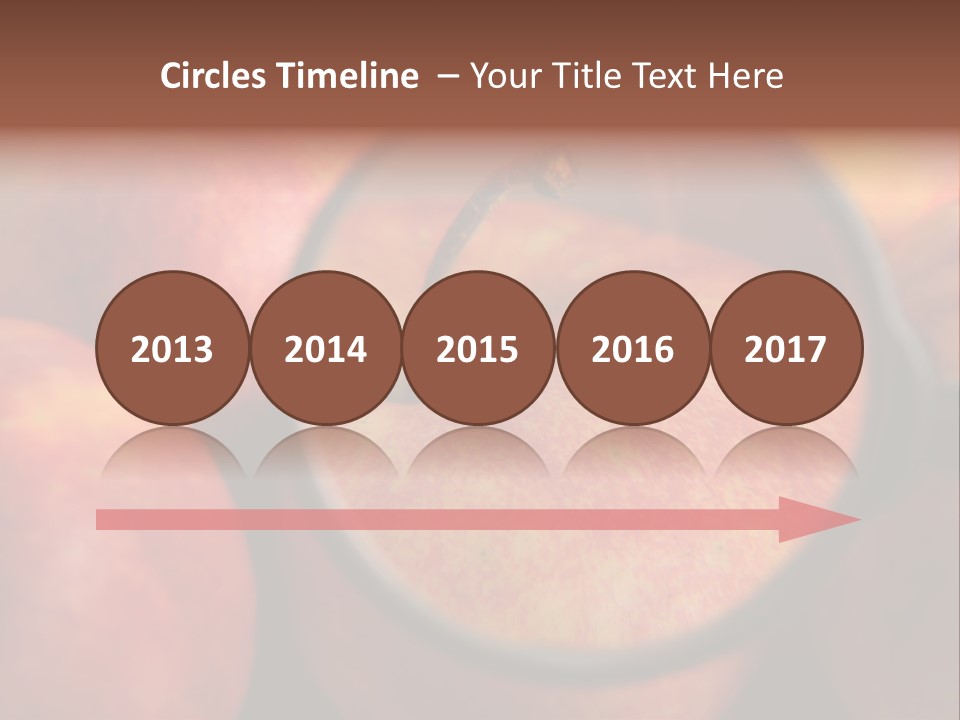 Red Apples With Magnifying Glass PowerPoint Template