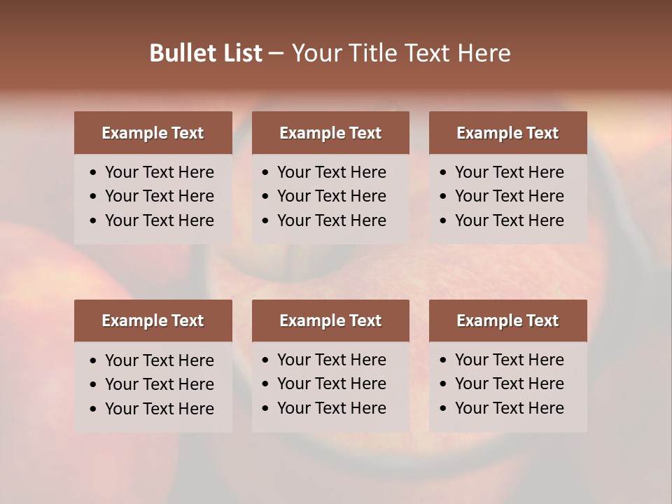 Red Apples With Magnifying Glass PowerPoint Template