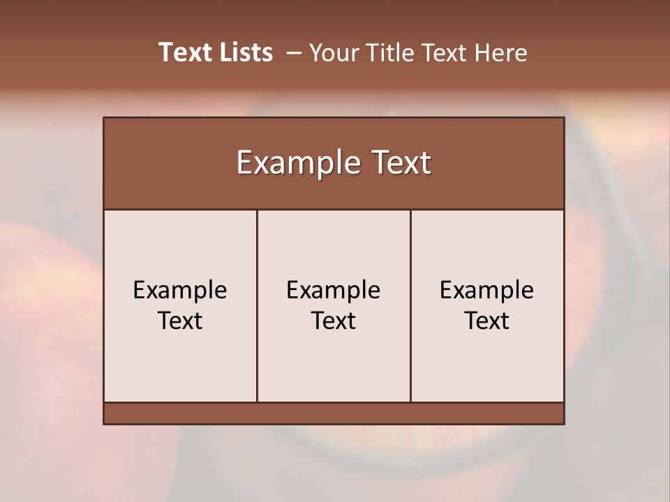 Red Apples With Magnifying Glass PowerPoint Template