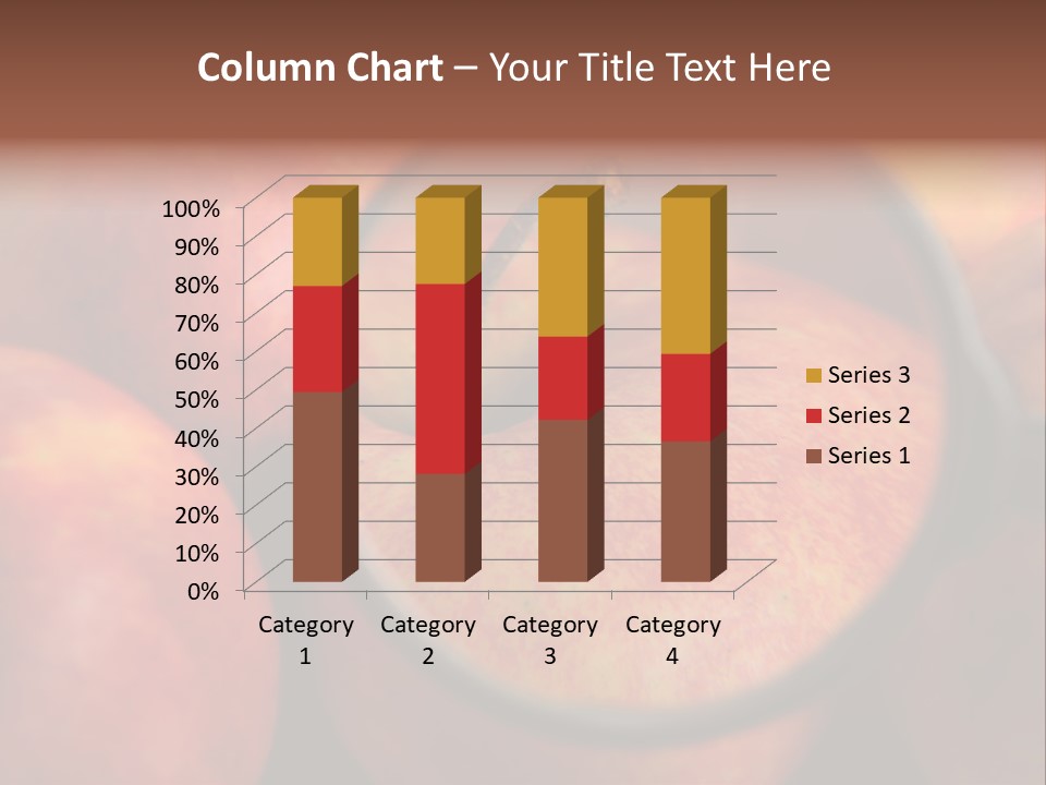 Red Apples With Magnifying Glass PowerPoint Template