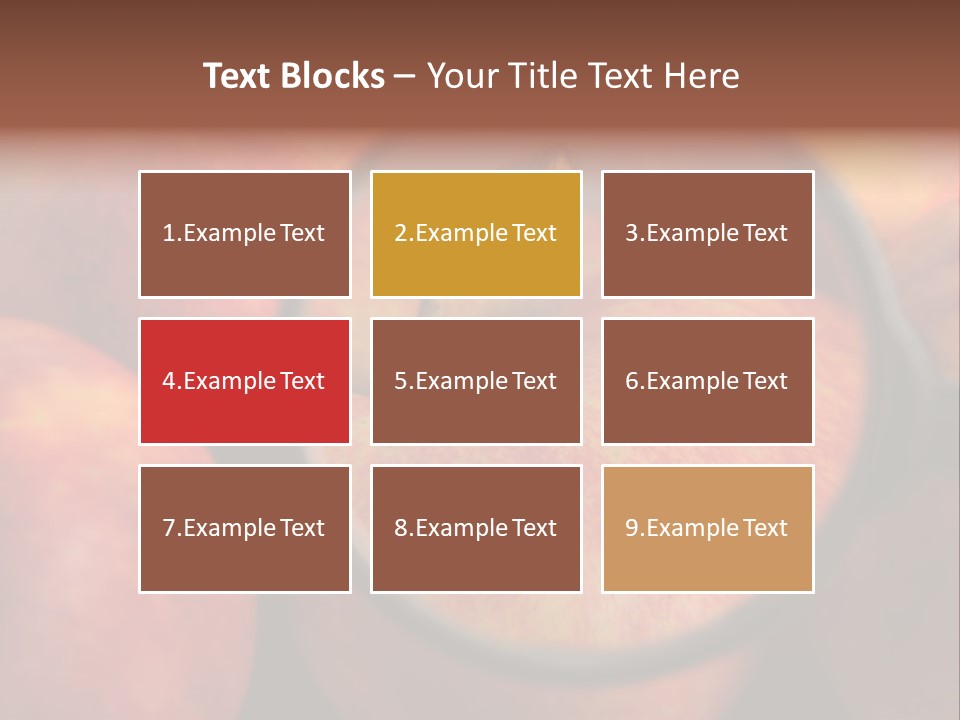 Red Apples With Magnifying Glass PowerPoint Template