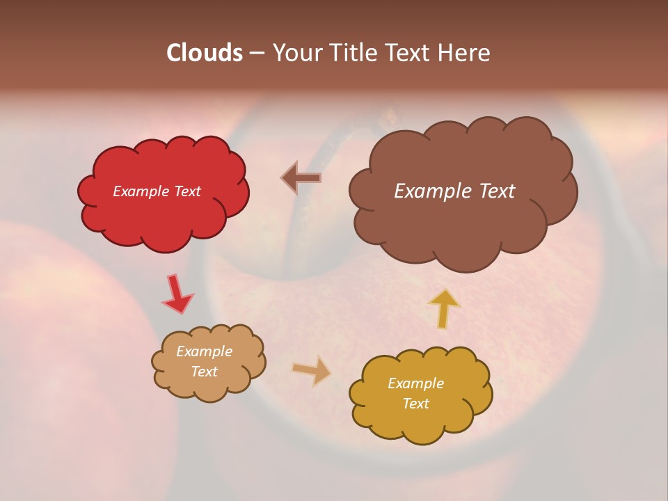 Red Apples With Magnifying Glass PowerPoint Template