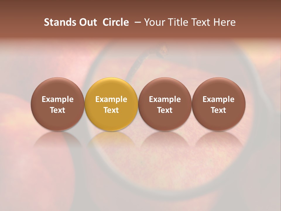 Red Apples With Magnifying Glass PowerPoint Template