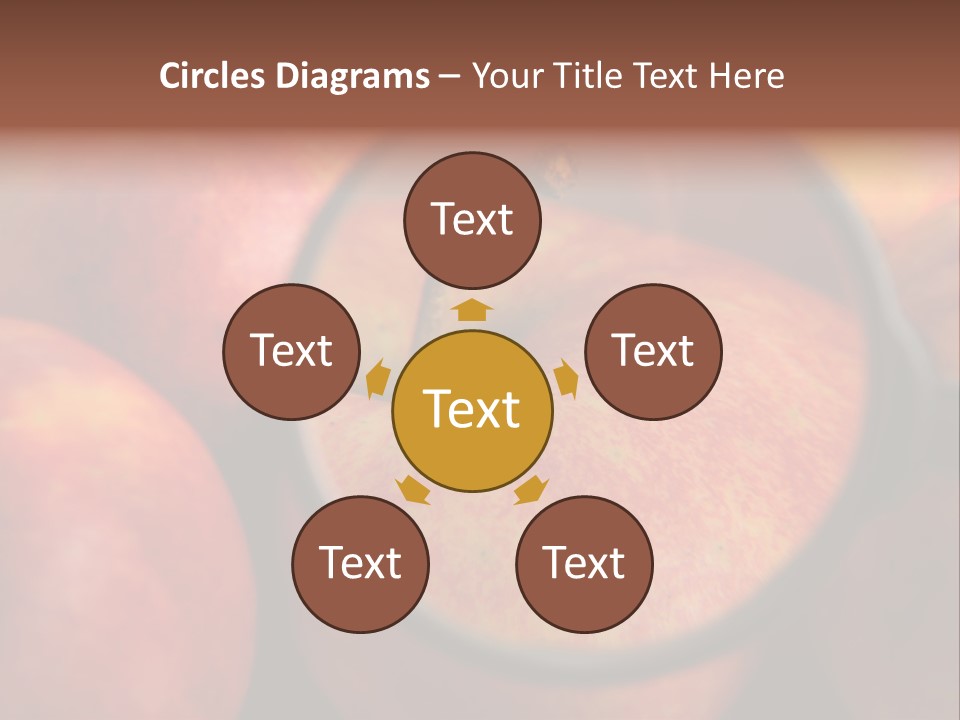 Red Apples With Magnifying Glass PowerPoint Template