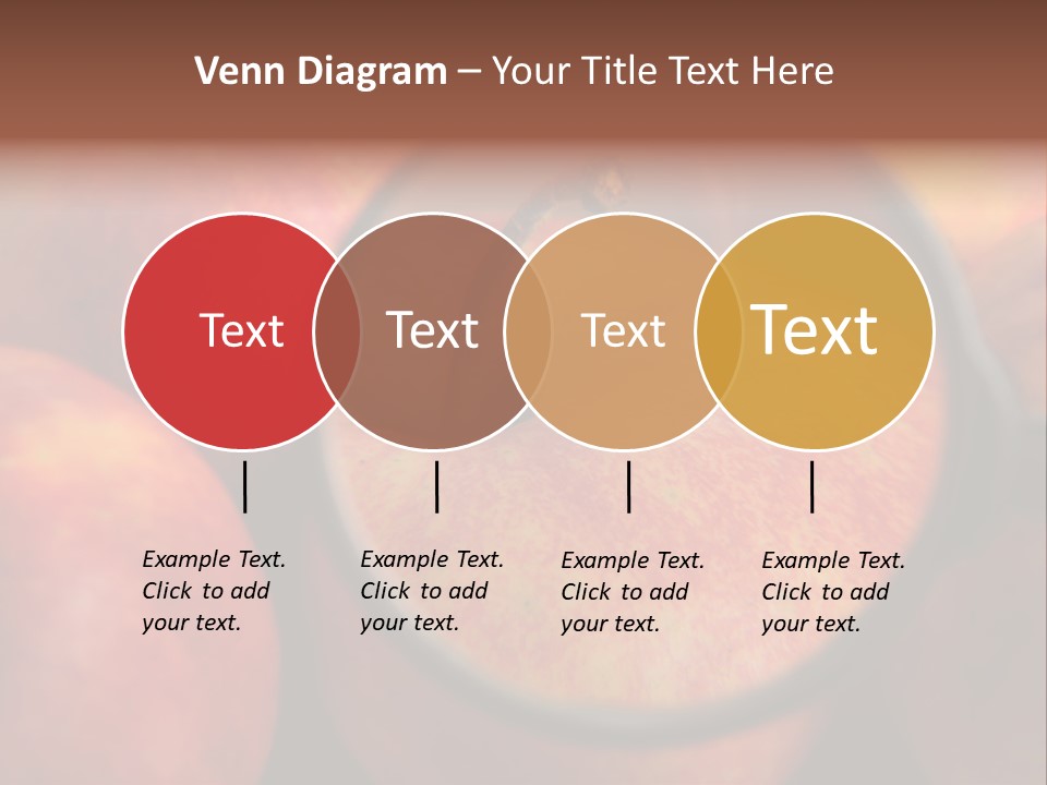 Red Apples With Magnifying Glass PowerPoint Template