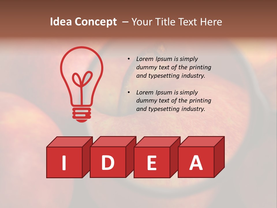 Red Apples With Magnifying Glass PowerPoint Template