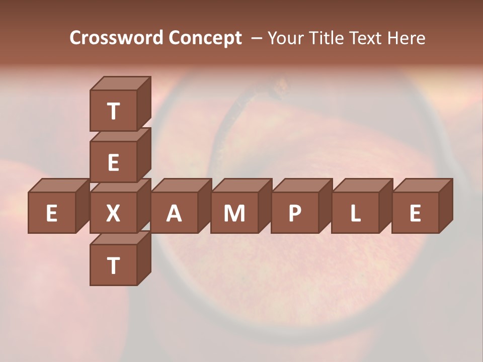 Red Apples With Magnifying Glass PowerPoint Template