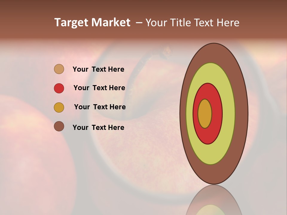 Red Apples With Magnifying Glass PowerPoint Template