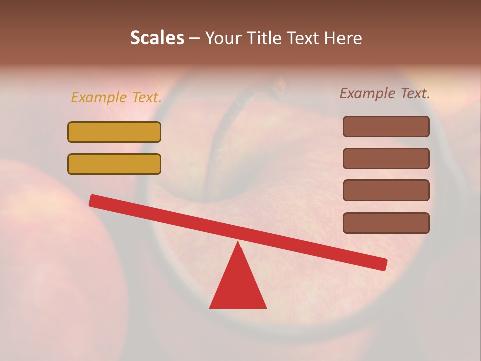 Red Apples With Magnifying Glass PowerPoint Template