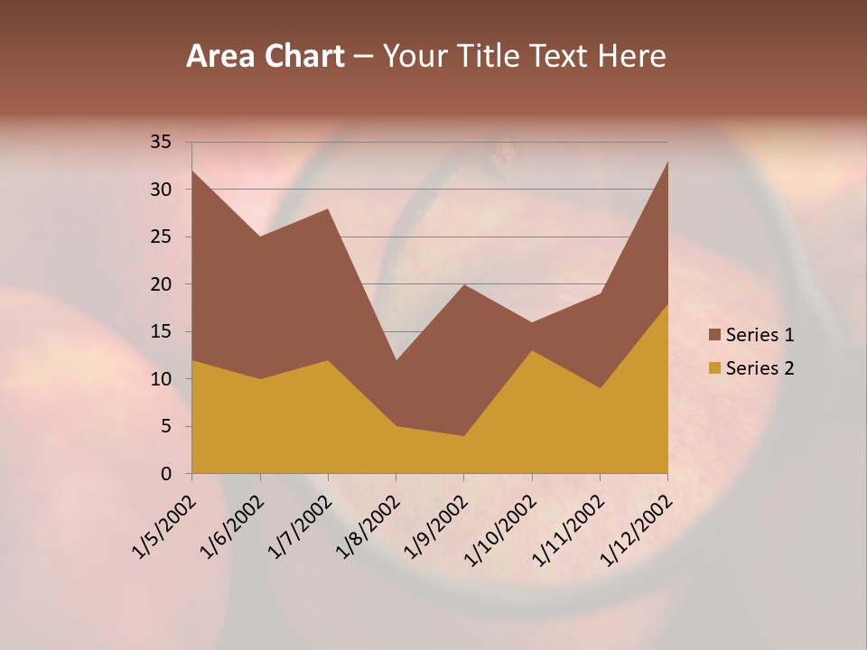 Red Apples With Magnifying Glass PowerPoint Template