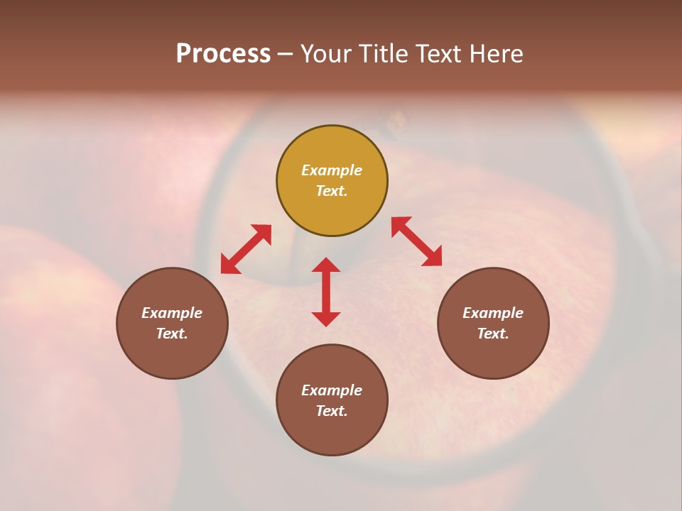 Red Apples With Magnifying Glass PowerPoint Template