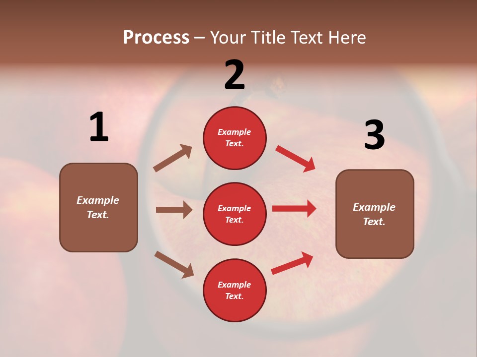 Red Apples With Magnifying Glass PowerPoint Template