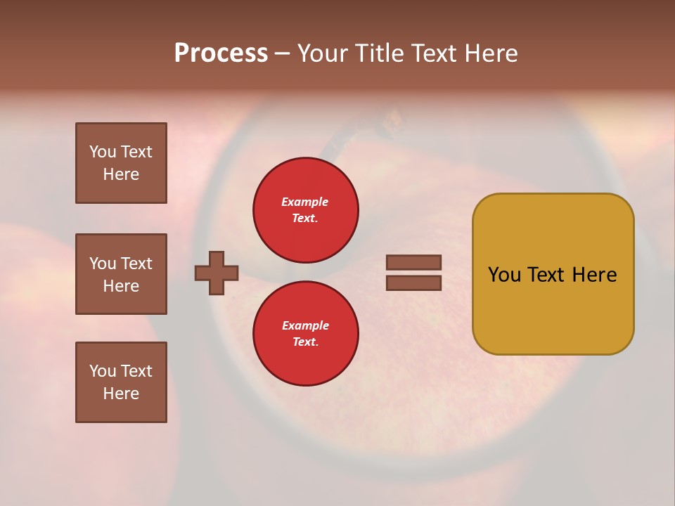 Red Apples With Magnifying Glass PowerPoint Template