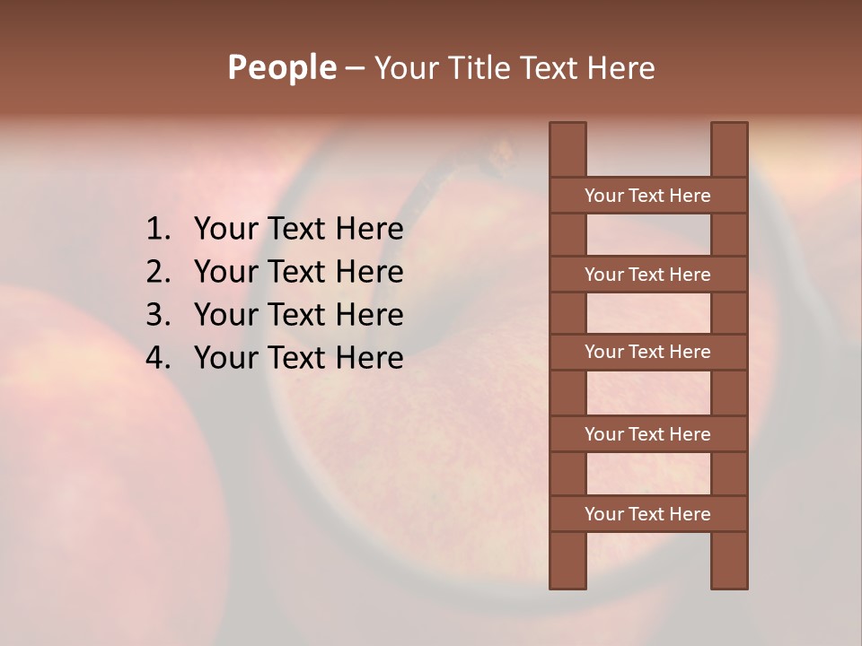 Red Apples With Magnifying Glass PowerPoint Template