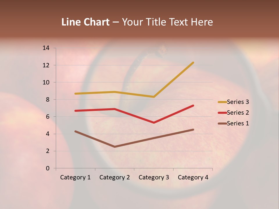 Red Apples With Magnifying Glass PowerPoint Template