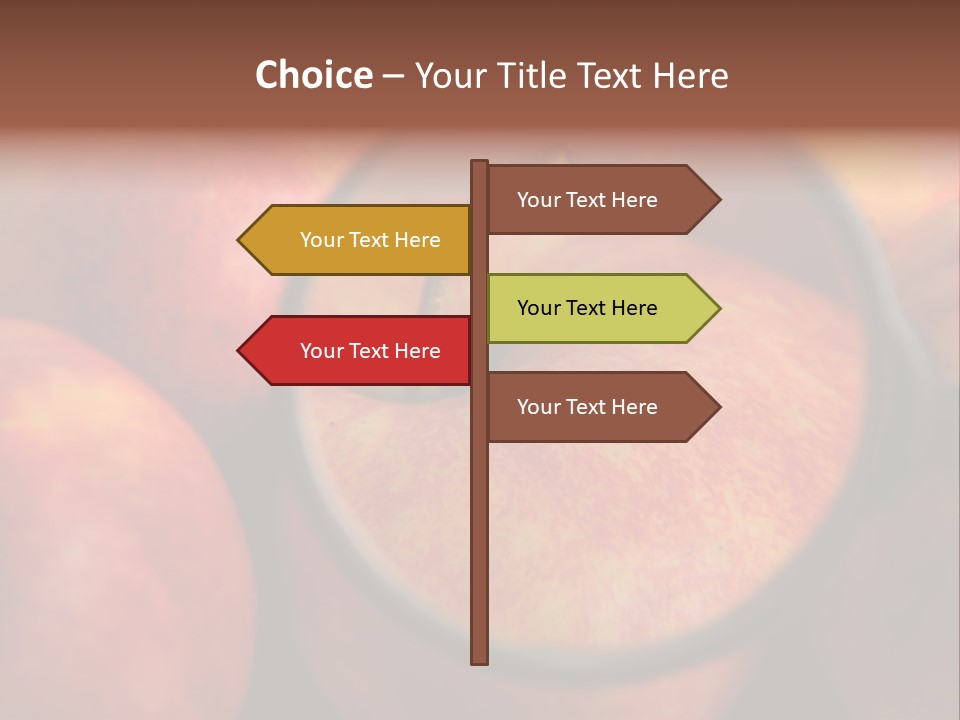 Red Apples With Magnifying Glass PowerPoint Template