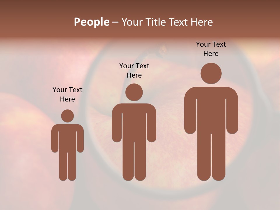 Red Apples With Magnifying Glass PowerPoint Template