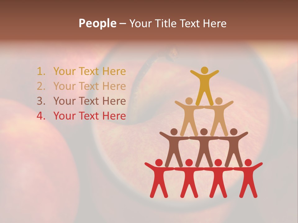 Red Apples With Magnifying Glass PowerPoint Template