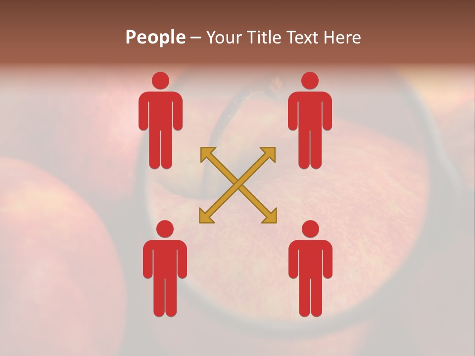 Red Apples With Magnifying Glass PowerPoint Template