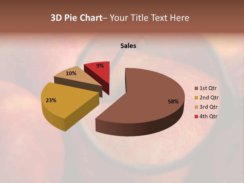 Red Apples With Magnifying Glass PowerPoint Template