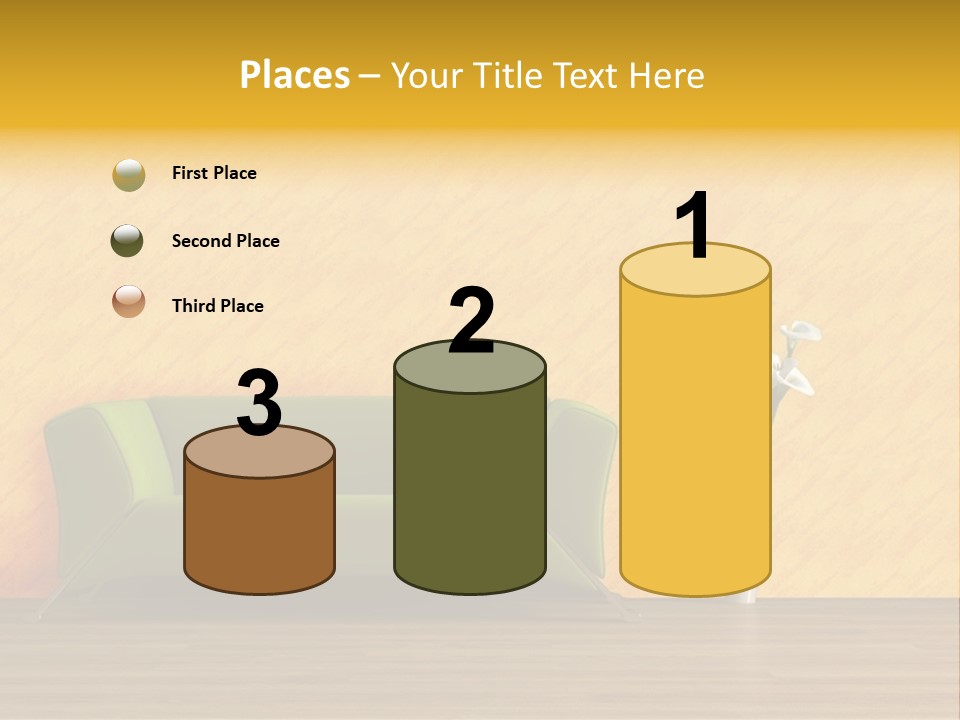 Modern Purple Sofa With Calla Lily PowerPoint Template