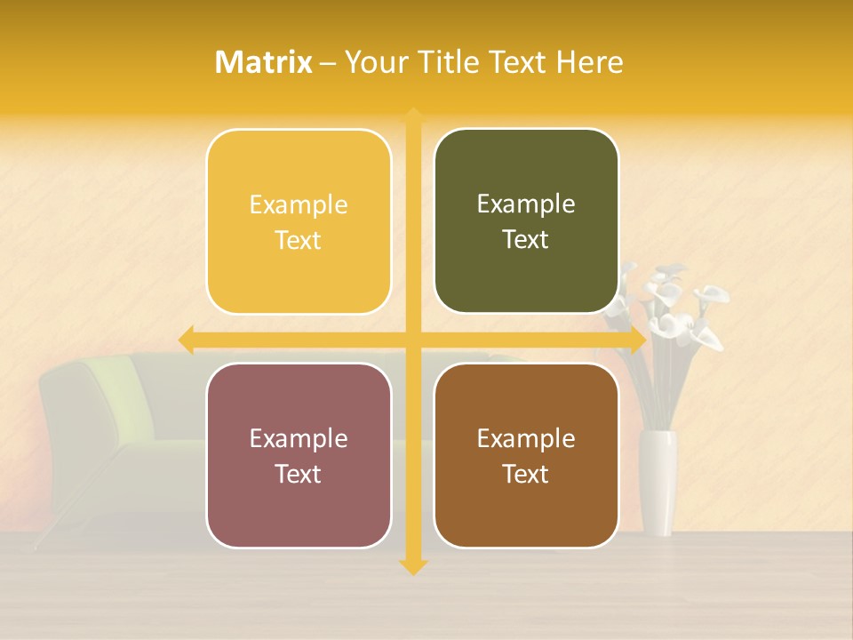 Modern Purple Sofa With Calla Lily PowerPoint Template