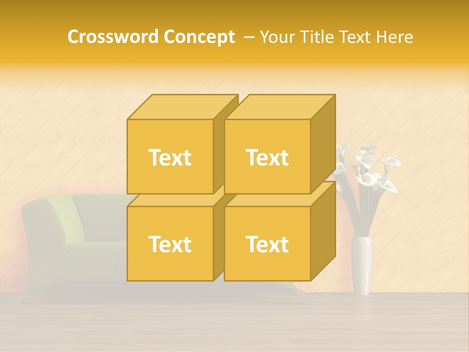 Modern Purple Sofa With Calla Lily PowerPoint Template