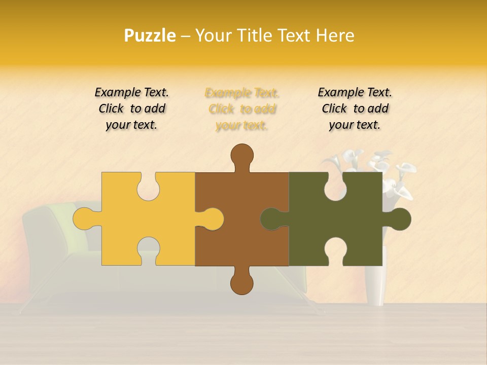 Modern Purple Sofa With Calla Lily PowerPoint Template