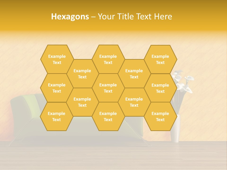 Modern Purple Sofa With Calla Lily PowerPoint Template