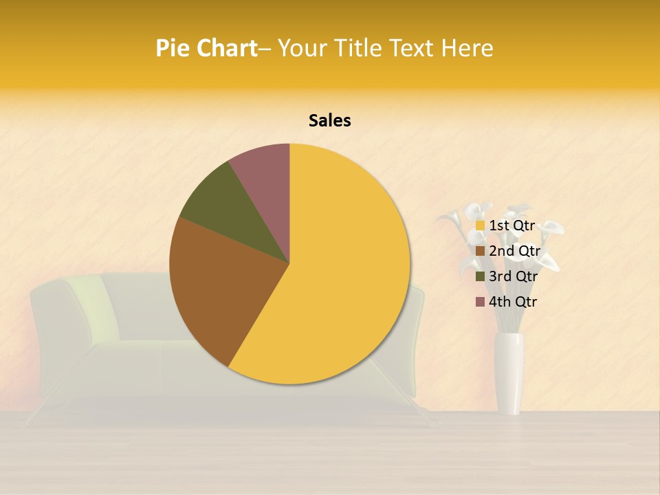 Modern Purple Sofa With Calla Lily PowerPoint Template