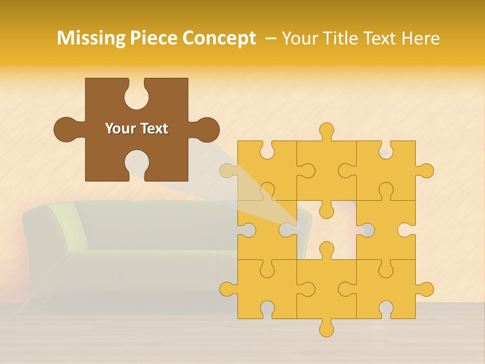 Modern Purple Sofa With Calla Lily PowerPoint Template