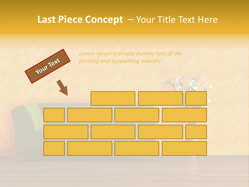 Modern Purple Sofa With Calla Lily PowerPoint Template