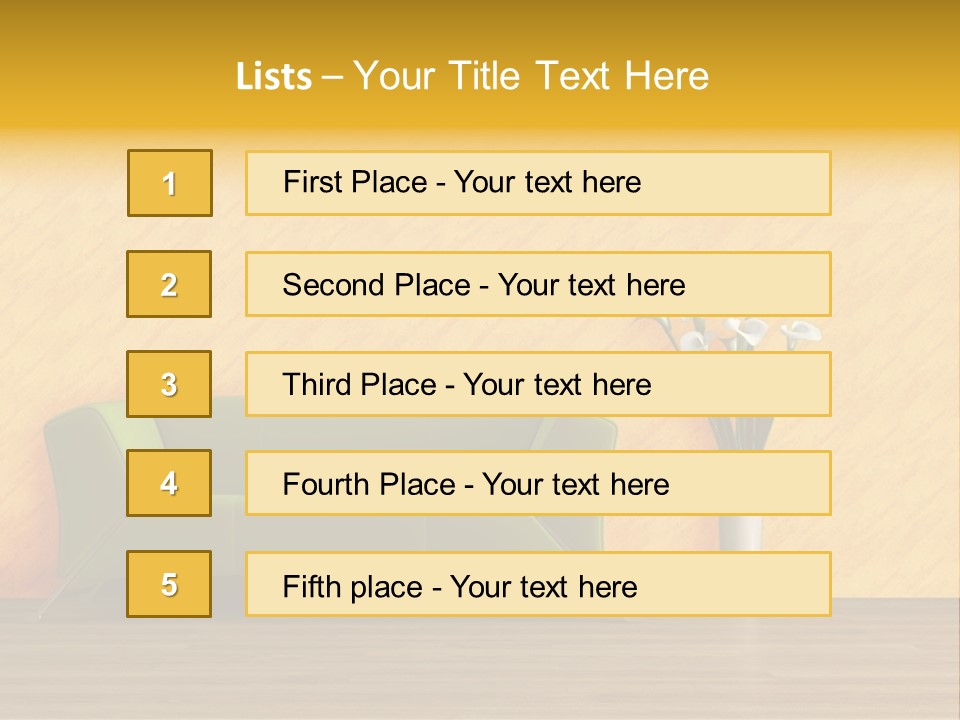 Modern Purple Sofa With Calla Lily PowerPoint Template