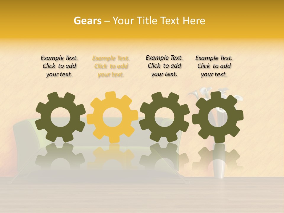 Modern Purple Sofa With Calla Lily PowerPoint Template