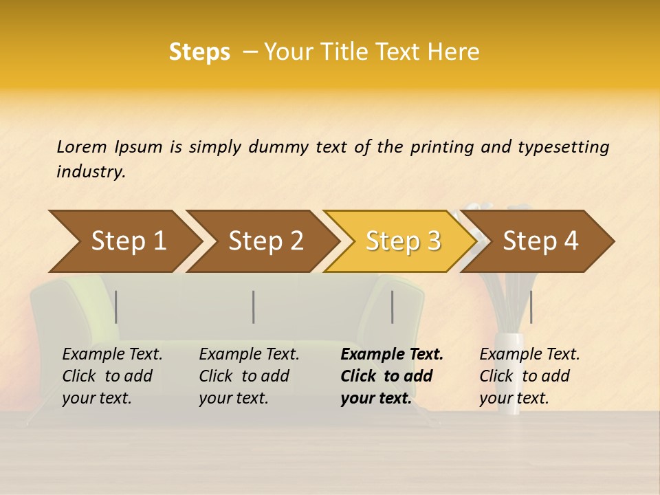 Modern Purple Sofa With Calla Lily PowerPoint Template