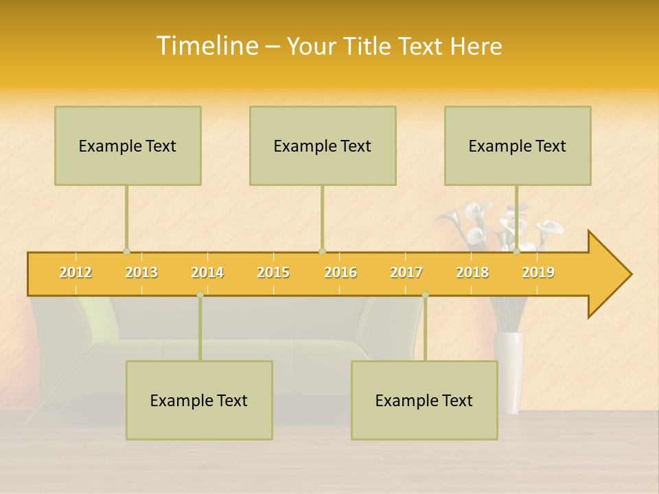 Modern Purple Sofa With Calla Lily PowerPoint Template