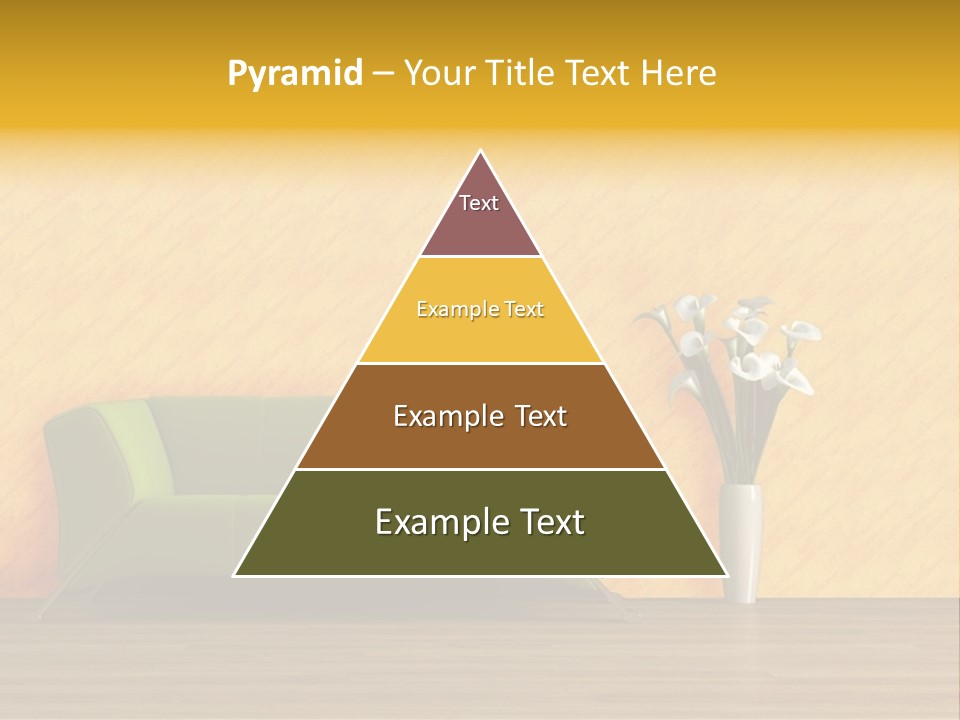 Modern Purple Sofa With Calla Lily PowerPoint Template