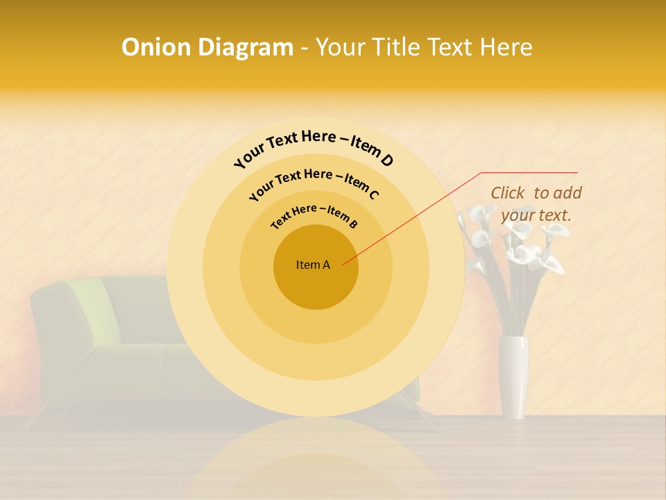 Modern Purple Sofa With Calla Lily PowerPoint Template