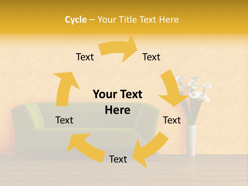 Modern Purple Sofa With Calla Lily PowerPoint Template