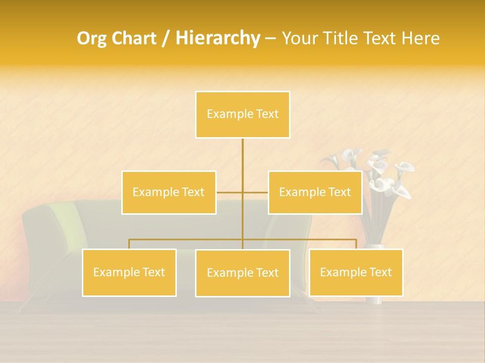 Modern Purple Sofa With Calla Lily PowerPoint Template