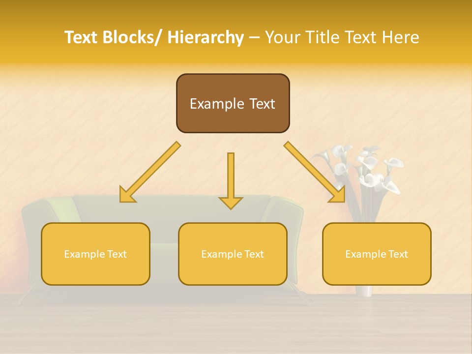 Modern Purple Sofa With Calla Lily PowerPoint Template